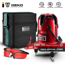 DEKO LL57 5 линия 6 точек красный лазерный уровень самонивелирующийся горизонтальный и вертикальный 360 градусов Регулировка Оксфорд хлопковая коробка