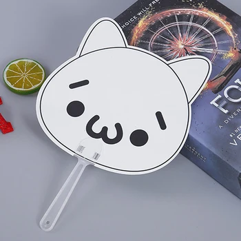 

wholesale 1000pcs Advertising fan printing logo small fan to map custom PP plastic promotional cartoon cheapest fan