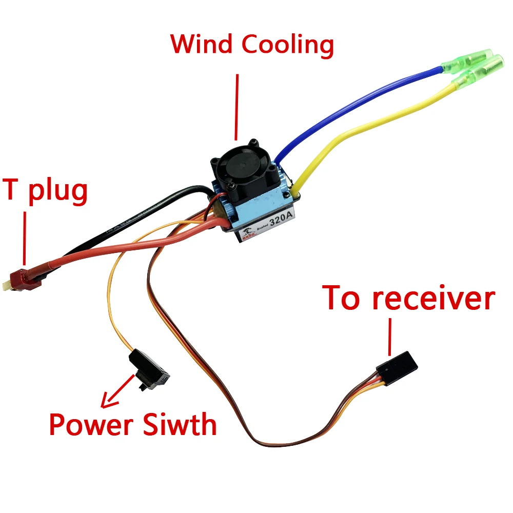 Svviss RC Boat 320A ESC 380/540/775 регулятор скорости двигателя двухрежимный ленточный тормоз