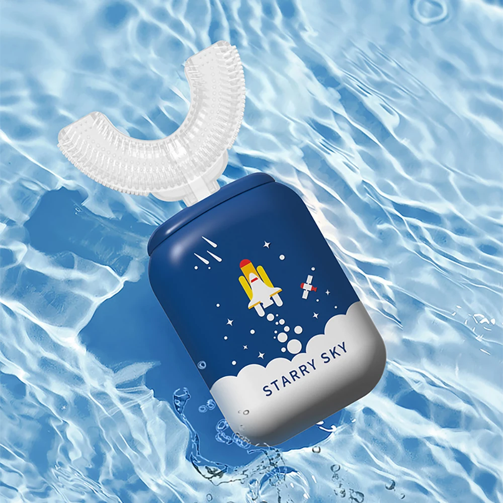 

Ultrasonic Electric Sonic Kids Toothbrush Rechargeable Automatic 360 Degree U Type Soft Silicone Waterproof Children Teethbrush