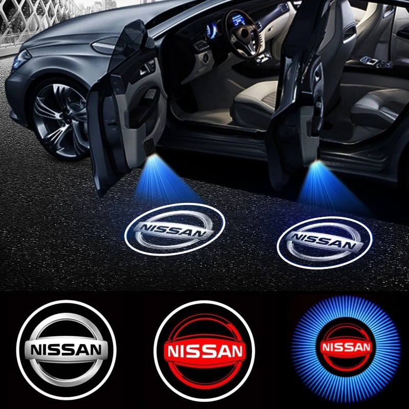 1 пара автомобильные лампы для дверей Nissan X-Traill Xterra Qashqai Sylphy Sunny Almera Altima Juke Note Leaf |