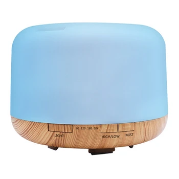 

500Ml Wood Grain Aroma Humidifier Essential Oil Diffuser for Bedroom Office