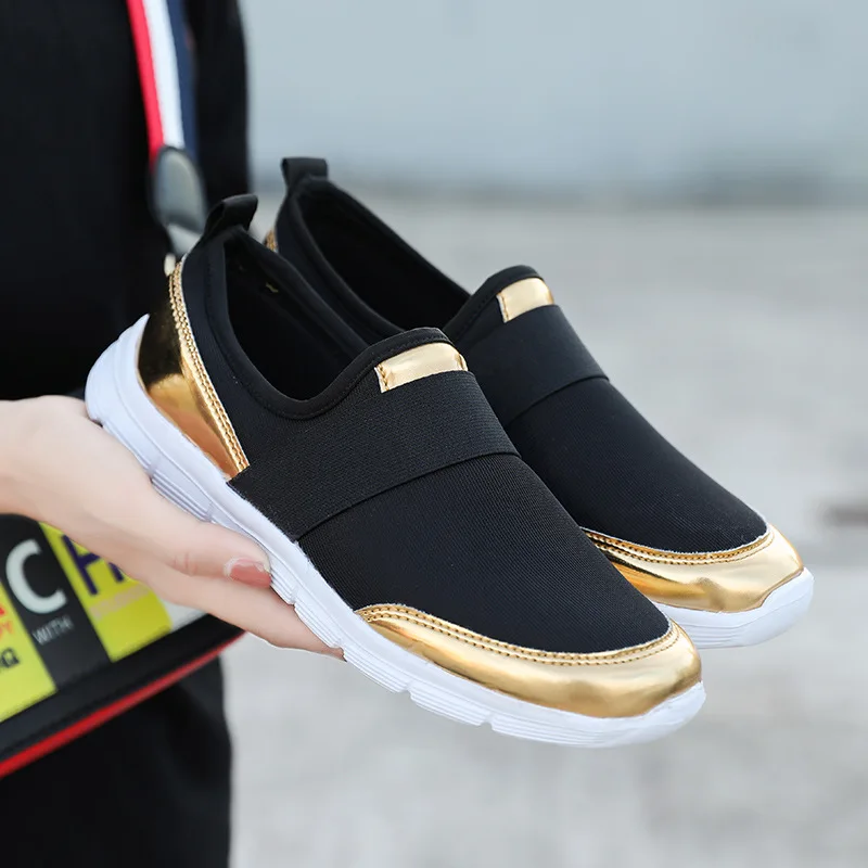 

Large Size Mesh Athletic Shoes Women's Versatile Trend Running Soft-Sole Slip-on Lazy Breathable Sneakers