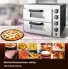 3KW Pizza Oven Electric Pizza Cake Maker Double Layer Commercial Kitchen Baking Oven Machine Bread Toaster 5