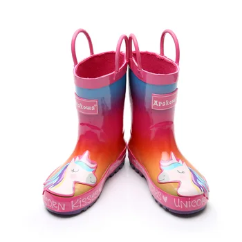 

Children Rubber Rain Boots Kids Cartoon Shoes Child Waterproof Shoes Spring Autumn Antiskid Outdoor Boys Girls Rain Boots