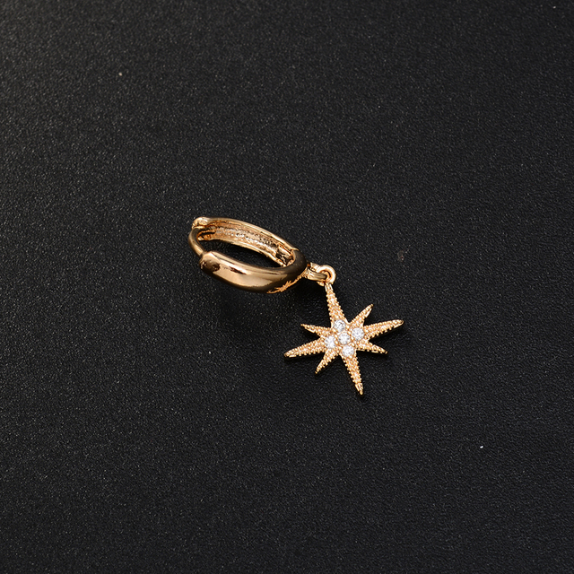 PCS Cute Small Star Ear Stud Cuff Earring Gold Color Cartilage Stainless Steel Helix Piercing Tragus Bar Ball Ear Jewelry