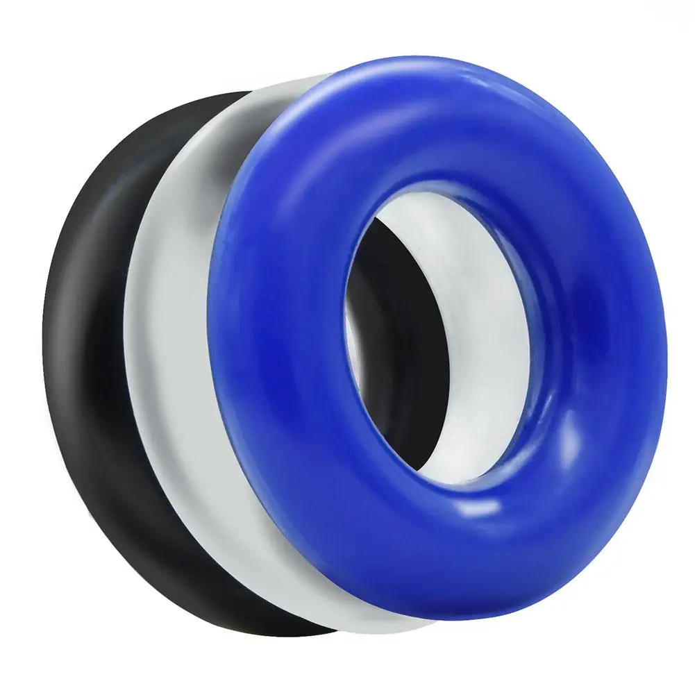 Movconly Soft Stretchy Donut Cock Rings Waterproof Silicone Ring Relax 3 Seamless Same Size Different Color Toys