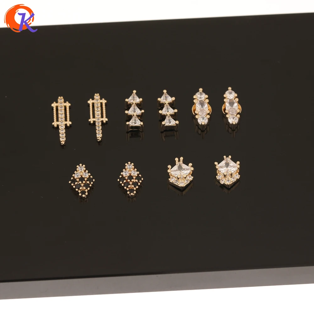 Cordial Design 50Pcs Jewelry Accessories/DIY Making/Cubic Zirconia Charms/Genuine Gold Plating/Hand Made/Fingernail Findings - cordial