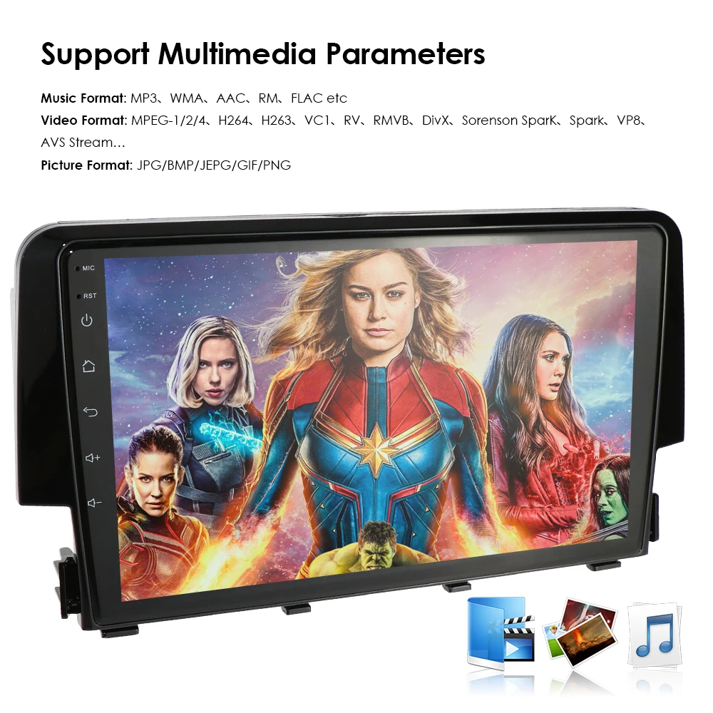 Ossuret 2G ram 3 2G rom 9 дюймов 2DIN Android 9,0 Автомобильный gps навигатор для Honda Civic автомобильный Радио плеер 4G wifi RDS CAM