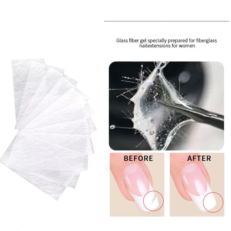 10pcs Silk Fiberglass for Nail Extension Form Non-Woven Silks UV Gel Building Fiber French Acrylic DIY Manicure Accessory