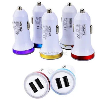 

Car Charger Dual Usb ports 2.1A+1A Rocket Style Led Light Car charger adapter for iphone 5 6 7 for samsung mp3 gps