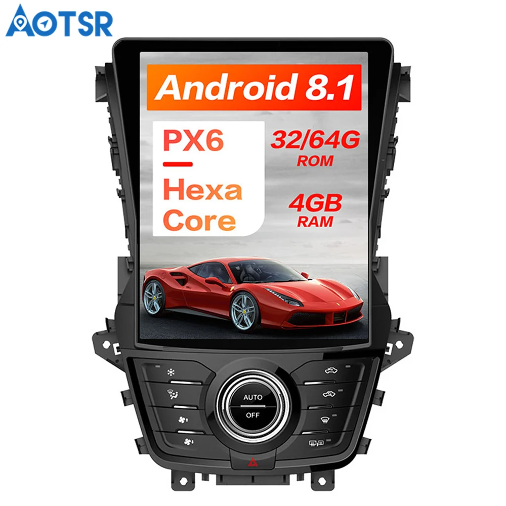 Top Tesla style px6 Android 8.1 4+64G Car DVD Player GPS Navigation For Changan CS75 multimedia radio recorder headunit auto stereo 5