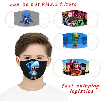 

Child Masks Brawles Star Mouth Mask PM2.5 Filters Reusable Face Mask Kid Cartoon Game Masks Dustproof Washable Reusable Mask