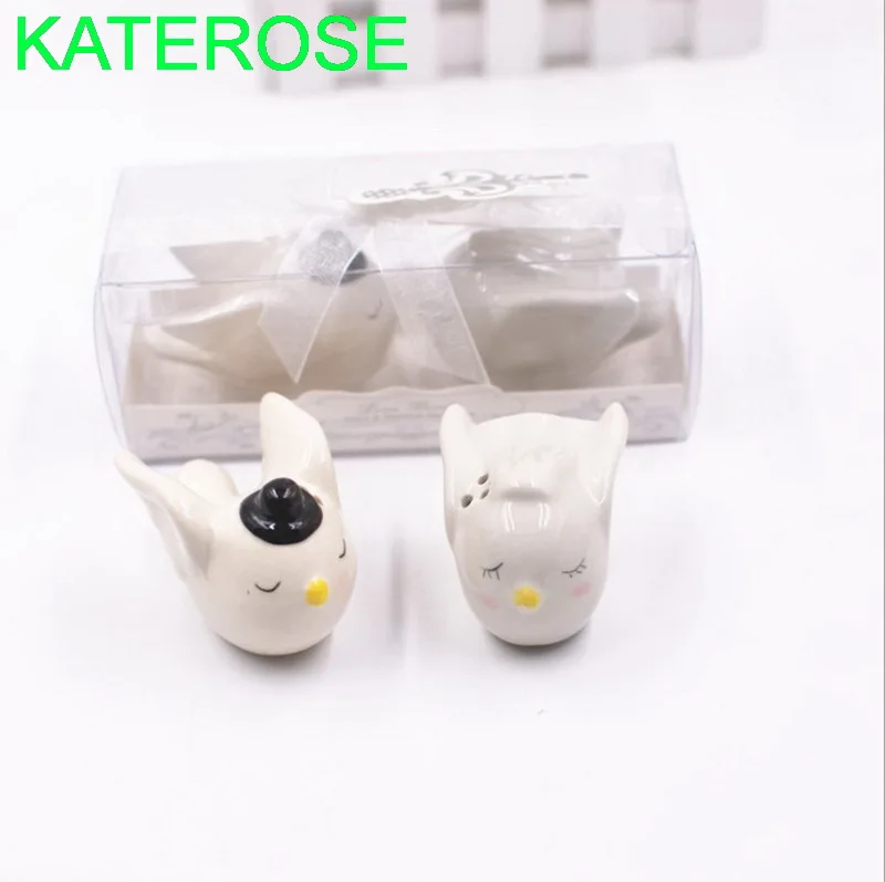 

6SETS Angel Birds Design Salt&Pepper Shakers Wedding Seasoning Pot Favors Baby Birthday Party Giveaways