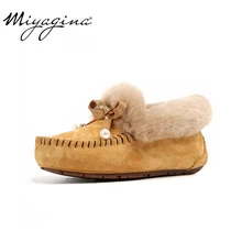 Высокое качество; натуральный мех; натуральная кожа; женская обувь на плоской подошве; новые модные женские мокасины; повседневные лоферы; зимняя обувь размера плюс