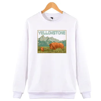 

2019 New Hoodies Vintage Yellowstone National Park Print Sweatershirt Woman Autumn Thicken Hoodie Women Pullover Hipster Tops