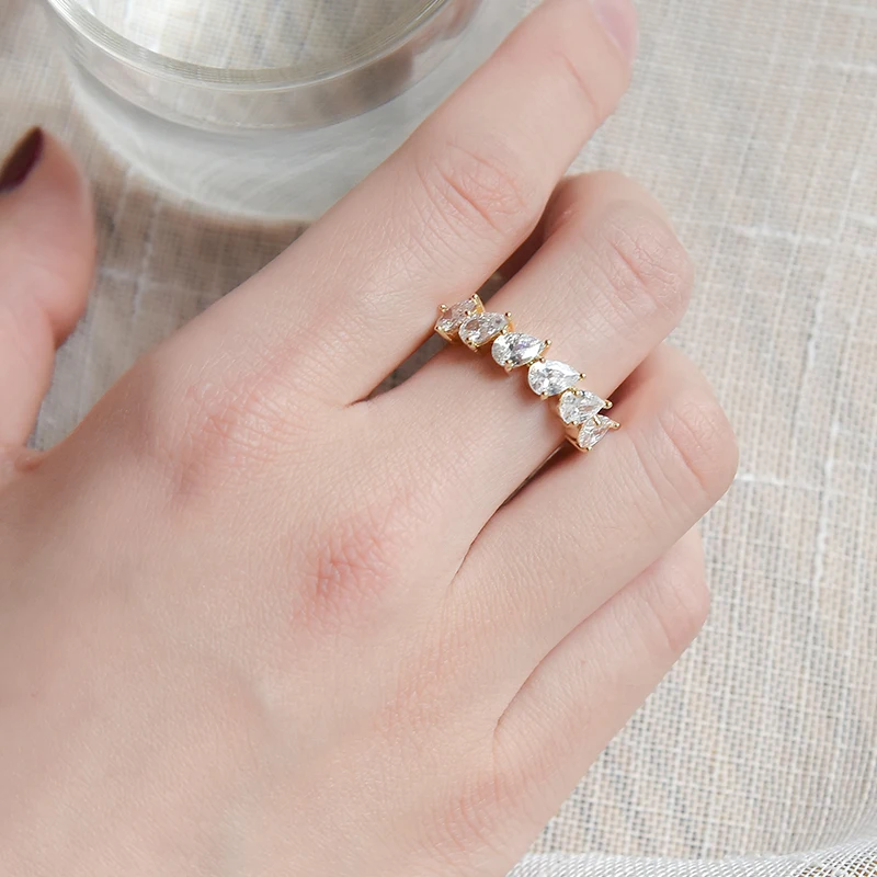 Rhinestone Adjustable Ring Women's Wedding Party Opening Ring Jewelry