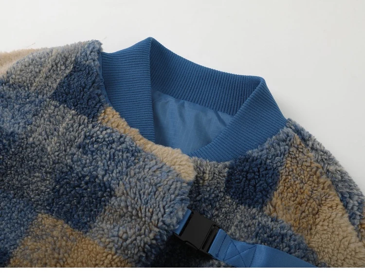 [11,29] IRINACH112 зимняя новая коллекция больших размеров клетчатое шерстяное пальто из берберского флиса