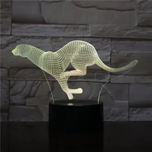 Бегущий Леопардовый светодиодный акриловый ночник с 7 цветами сенсорный пульт дистанционного управления Иллюзия изменение декоративное освещение для дома 3D-1032