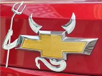 

Cute 3D Devil Style Demon Sticker Auto Car Logo Emblem Paper Badge Decal Silver G99F