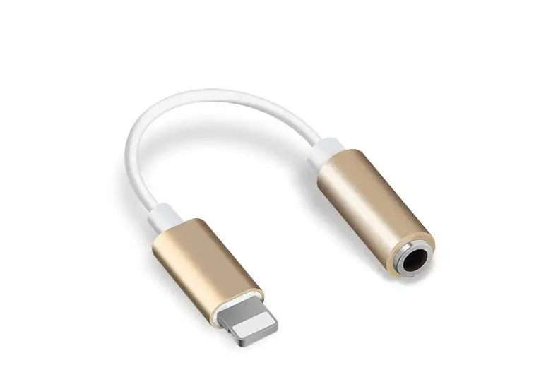 TWISTER.CK Music Headphone Adapter for IPhone 7 8 X AUX Adapter Female To 3.5mm Male Adapters Headphone Jack Cable - Цвет: gold