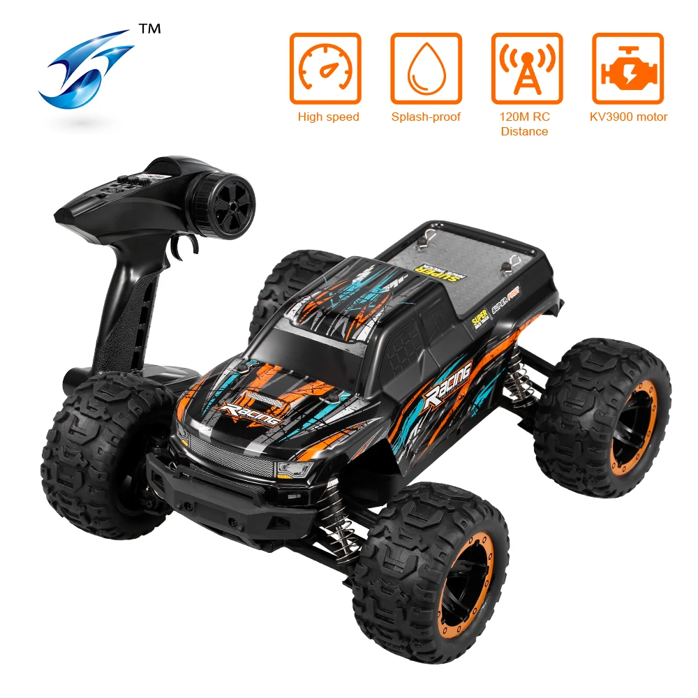 

Linxtech 16889 1/16 Scale 45km/h Racing RC Car with Brushless Motor 4WD Big Foot Off-Road RC Car Toy All Terrain for Kids