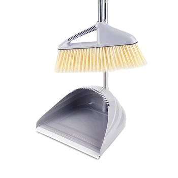 

Broom and Dustpan Set Standing Upright Dust Pan Long Handle Lobby Broom LBShipping