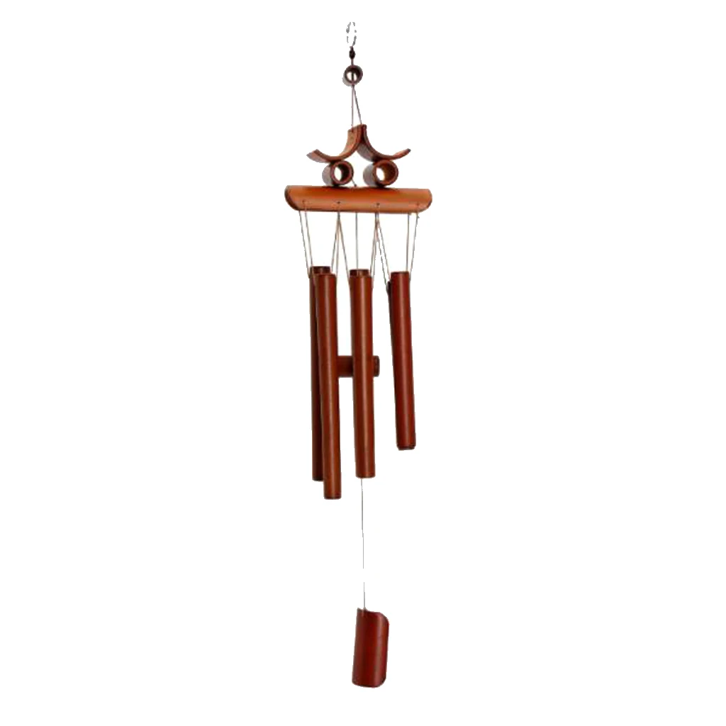 Rustic Bamboo Tube Wind Chimes Mobile Windchime Church Bell Hanging Decor Pick