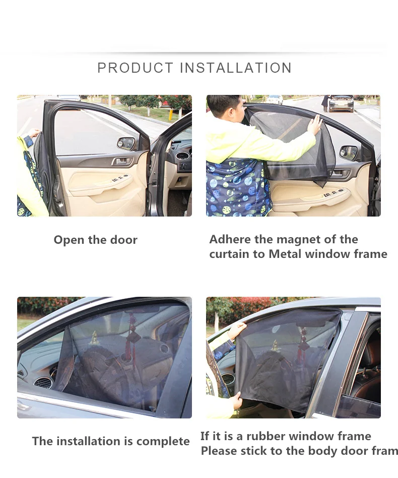 Summer Thickened Mesh Car Sun Shade Car Magnetic Curtain Sun Shade UV Protection Side Window Mesh Sun Visor