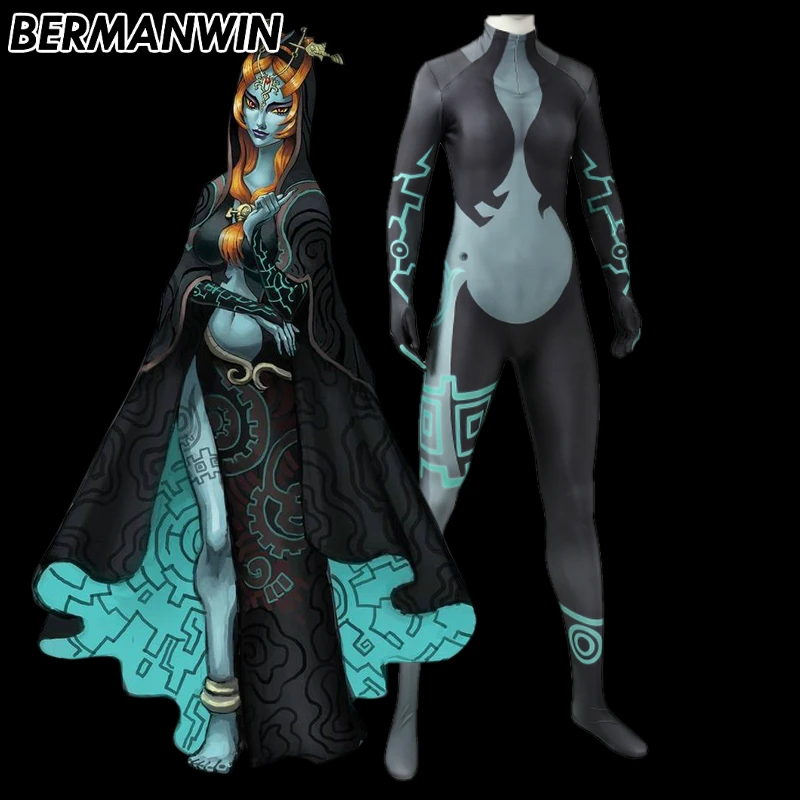 BERMANWIN Высокое качество 3D печать Сумерки принцессы мидна Косплей Костюм спандекс