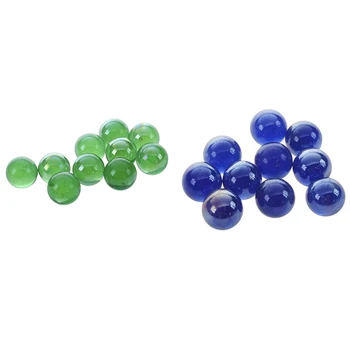 

20 Pcs Marbles 16Mm Glass Marbles Knicker Glass Balls Decoration Color Nuggets Toy, 10 Pcs Green & 10 Pcs Dark Blue