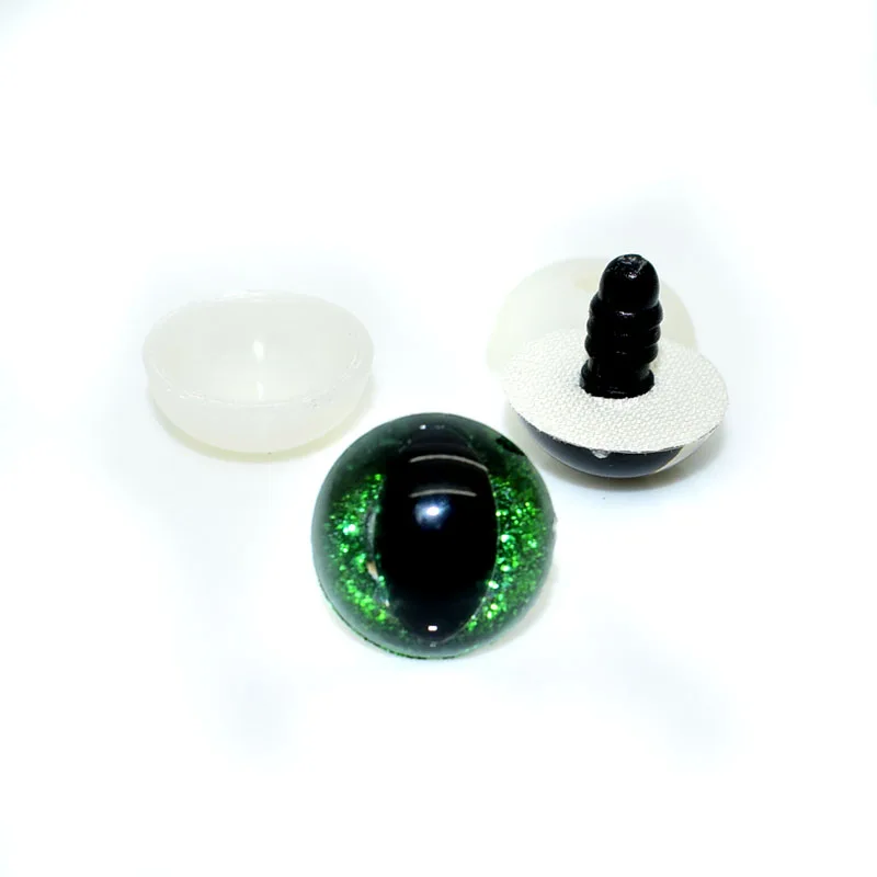 10sets 12-24mm Shinning Plastic Safety Stuffed Toy Eye+ glitter Nonwovens for Cat,Dragon,Frog Animal Puppet Amigurumi Dolls eye