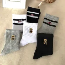 Смешной милый мягкий чехол для медведя короткие носки из хлопка с рисунком Для женщин носки с принтом милых искусства/Носки дышащие тренировочные штаны уличная Повседневное раздел-носки для детей