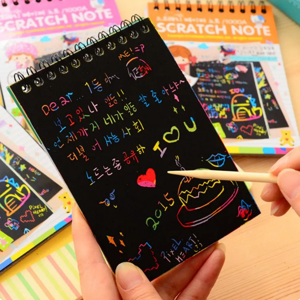 Y031 креативный Цвет Diy катушка скретч картина Детская граффити эскиз книга скретч Картина Зеленый