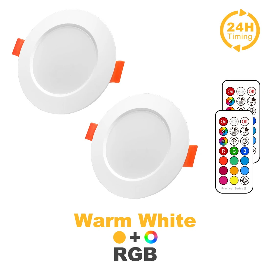 12v led downlight 7W LED Downlight RGBW Dimmable Smart Lamp LED Ceiling Light Spotlight Color Changing bulb with Remote Control AC 220V 110V IP44 orlight downlight LED Downlights