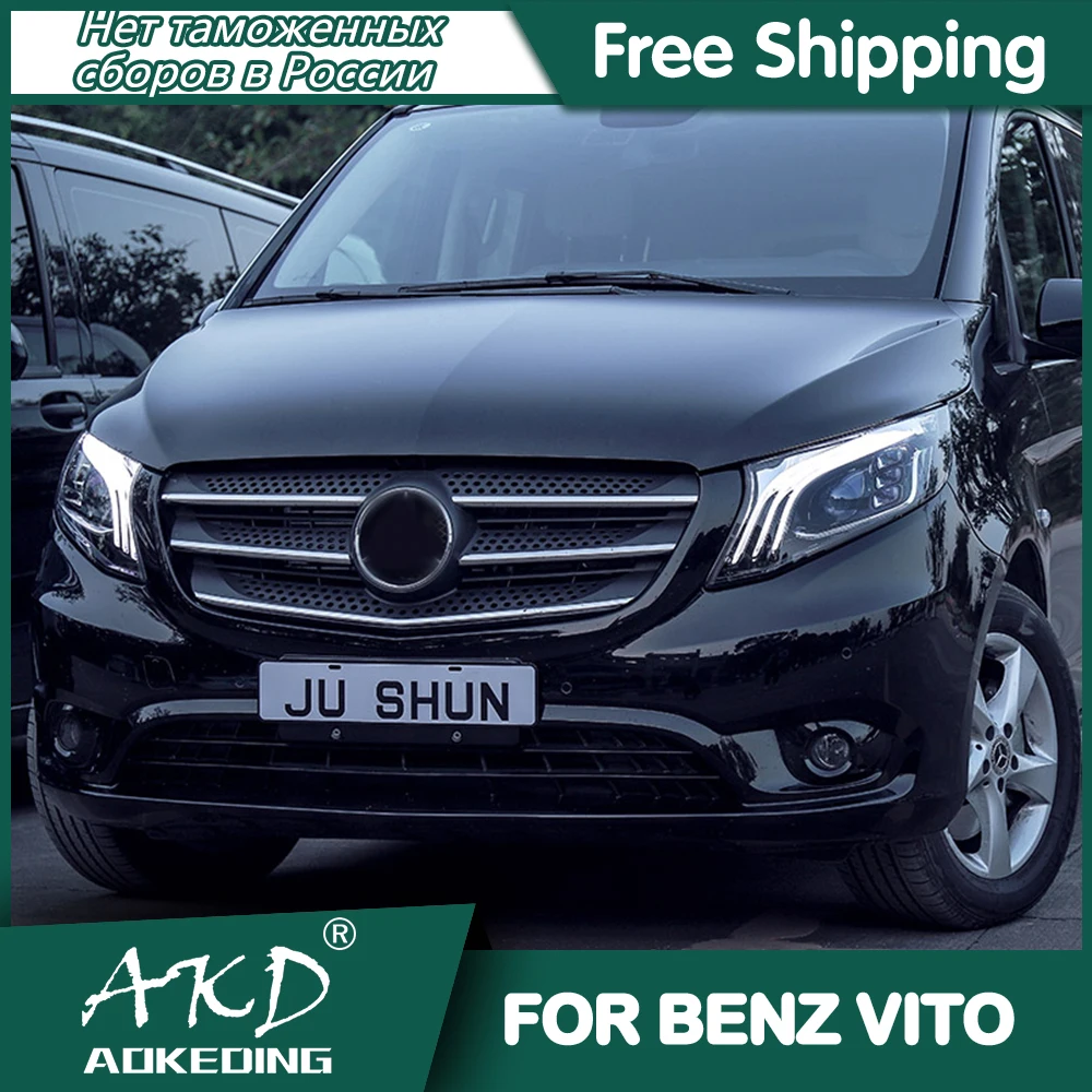 US $648.00 Headlights For Car Benz VITO 20132019 DRL Daytime Running Lights Head Lamp LED Bi Xenon Bulb Fog Lights Tuning Car Accessories