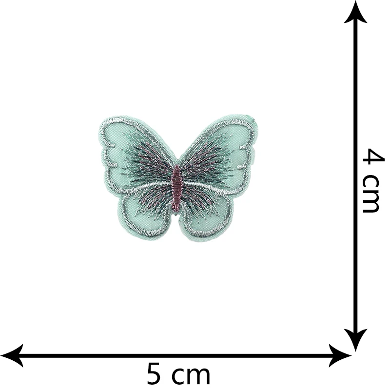 15crolor стерео шифон бабочка вышитые маленькие патчи пришить одежду для детей боевой патч diy Ремесло Аппликация ремонт ткань - Цвет: style 2 cyon