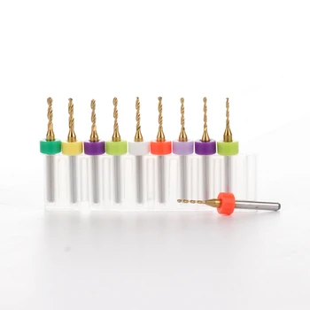 

10pcs/Set Drill Bits Titanium Coated Tungsten Carbide Micro PCB Tool Set for PCB Circuit Board Micro Drill Bits Tool For Metal
