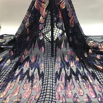 

New Nigerian Embroidered glitter Mesh Lace Fabric Bride Wedding Fabrics In Green Sequins India African Net Tulle Swiss Voile