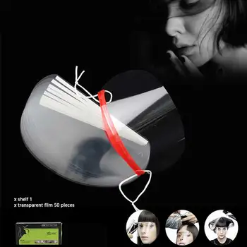 

50pcs Disposable Transparent Plastic Hair Mask Hair Coloring Cutting Face Protecting Plastic Hair Mask Styling Accessories Tools