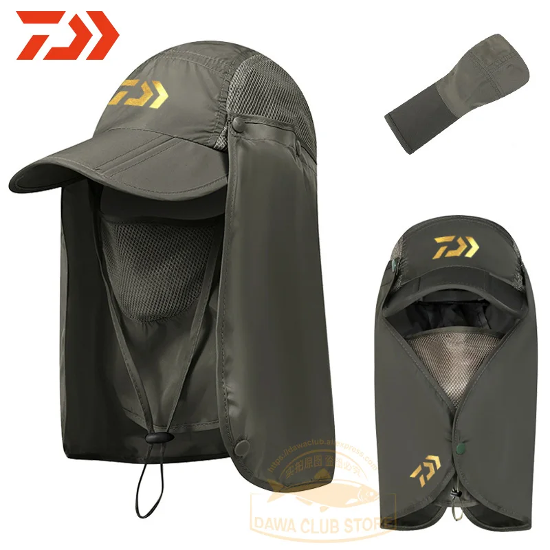 Tanie 2020 NEW Man DAWA czapki wędkarskie kobieta Outdoor Sport turystyka czapka z daszkiem Daiwa ochrona UV osłona szyja twarz wędkarstwo Sun Protcet Cap