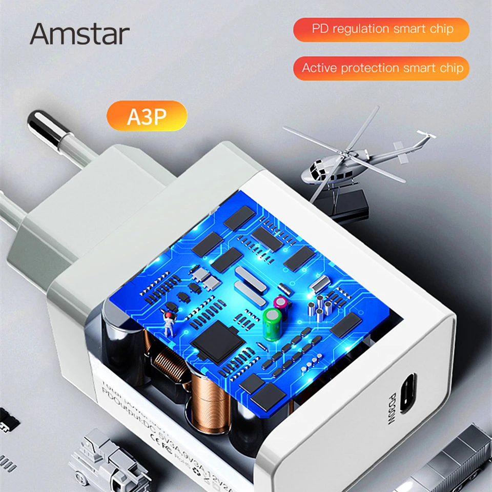 Amstar 30 Вт USB-C PD быстрая Зарядное устройство для iPad Pro MacBook iPhone 11 Pro XS Max XR X Тип usb C PD Зарядное устройство для Xiaomi huawei samsung