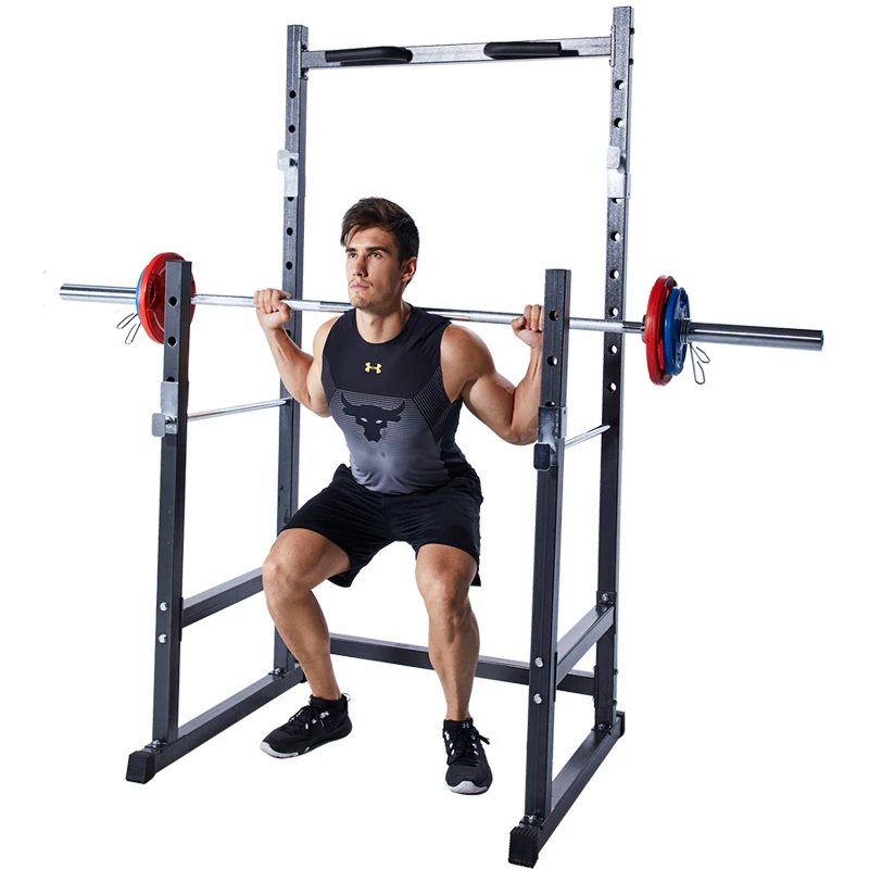 Semi Frame Type Squat Rack Barbell Suit Bench Stand Household Fitness Equipment Weight Bench Barbell Stand Pull Up Device Racks Aliexpress