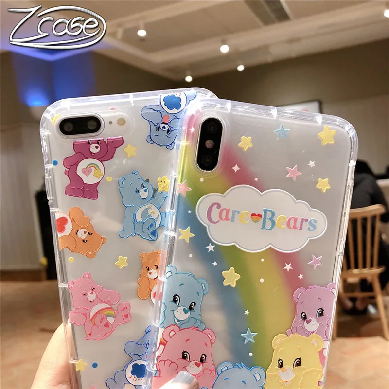 Милый чехол для телефона с изображением медведя радуги INS для iPhone 11 Pro MAX XS Max XR X 8 6s 7 Plus, мягкий чехол для телефона из ТПУ с рисунком конфет