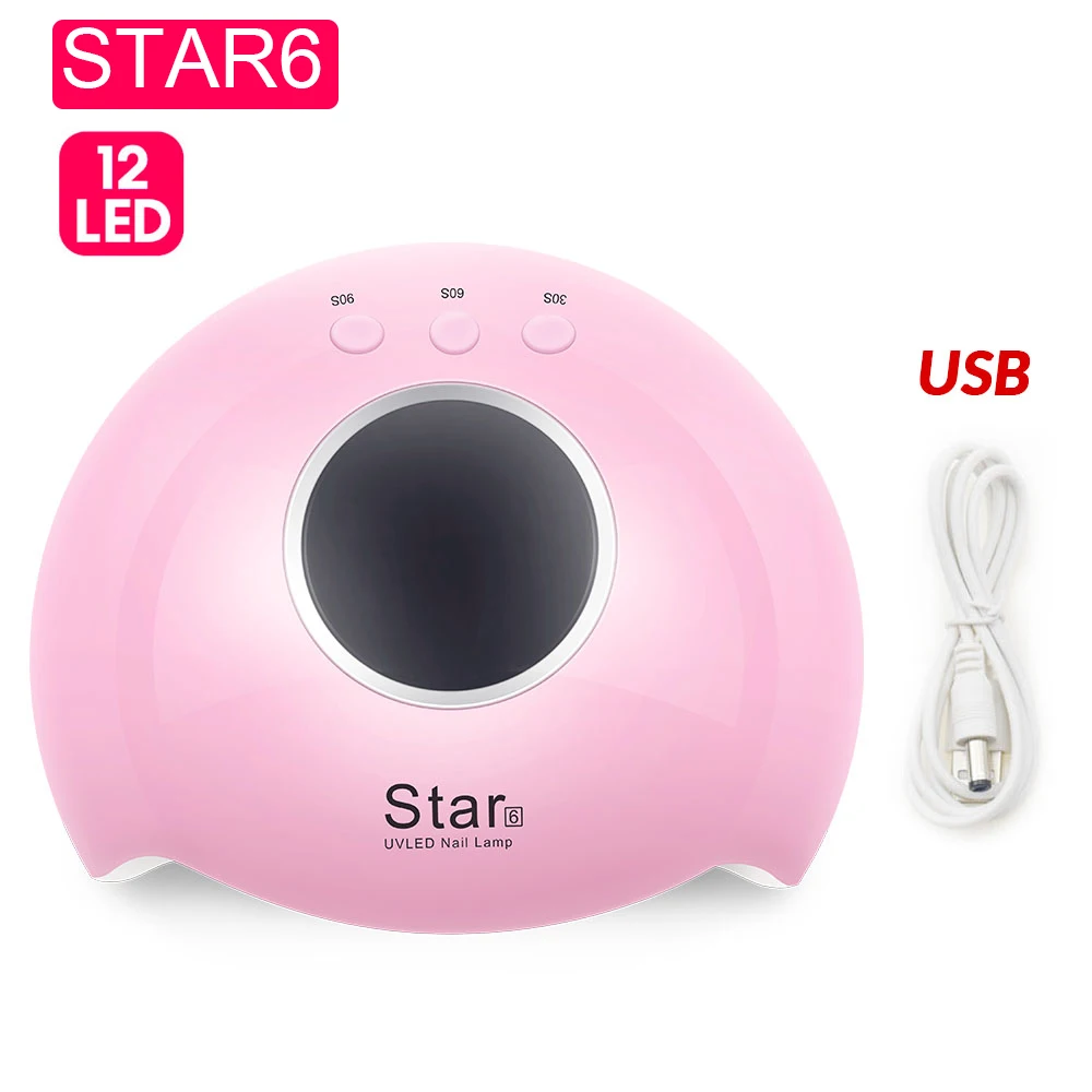 Star 6 54 Вт Светодиодная УФ-лампа для ногтей с 36 шт. светодиодный s для маникюра гель Сушилка для ногтей сушильная лампа для полировки ногтей 30 s/60 s/90 s автоматический датчик маникюрные инструменты - Цвет: Star 6