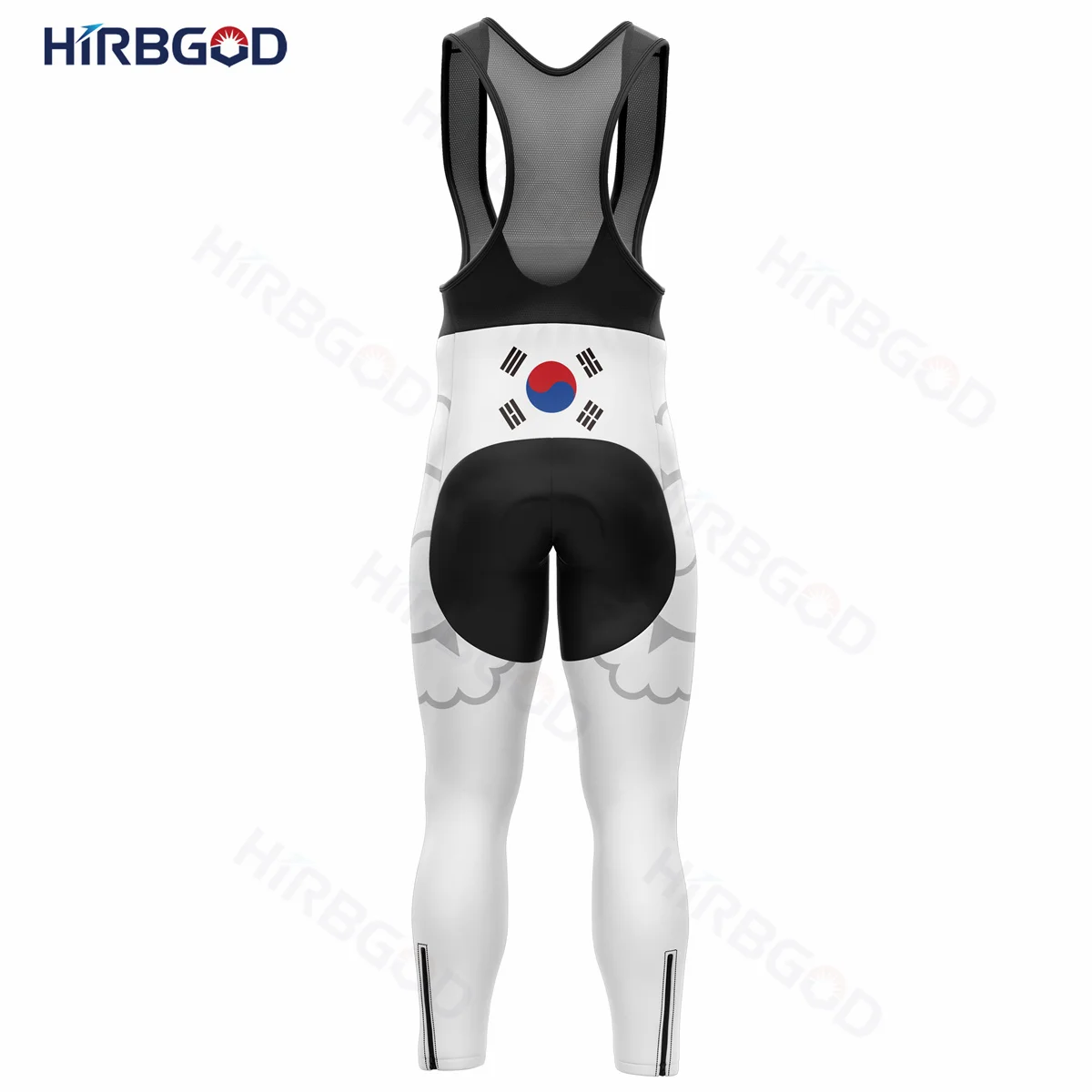 HIRBGOD South Korean Flag and National Emblem Black Men's Cycling Pants Personalized Customization Summer Bike Suit Tights