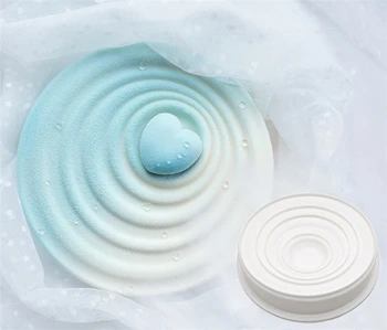 

3D Wavy Circular Silicone Mold Mousse Cake Dessert Pastry Art Pan Chocolate Candy Moulds Wedding Decoration DIY Baking Tool