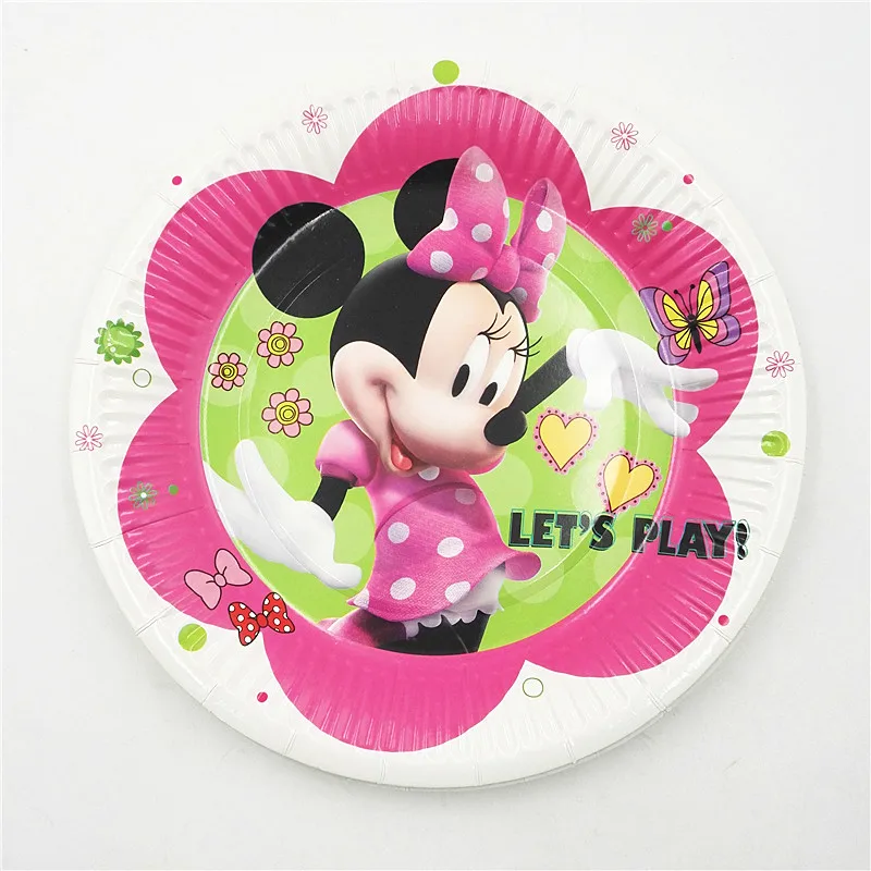 

10pcs/set 7inch Minnie Mouse Plate Children Party Supplies Theme Kids Funny Hot Birthday Party Decoration