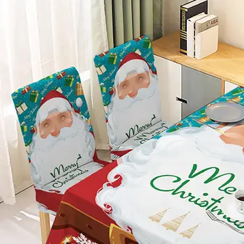 

Christmas Printed Stretch Chair Cover Xmas Elastic Spandex Removable Protection Chair Covers For Banquet Wedding