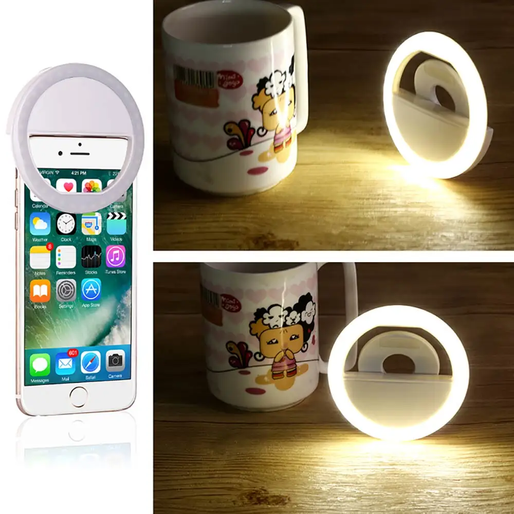 Портативный кольцевой светильник для селфи с usb-зарядкой, милое ухо, светодиодная вспышка для камеры, телефона, светящаяся фотография для смартфонов iPhone, подсветка для селфи
